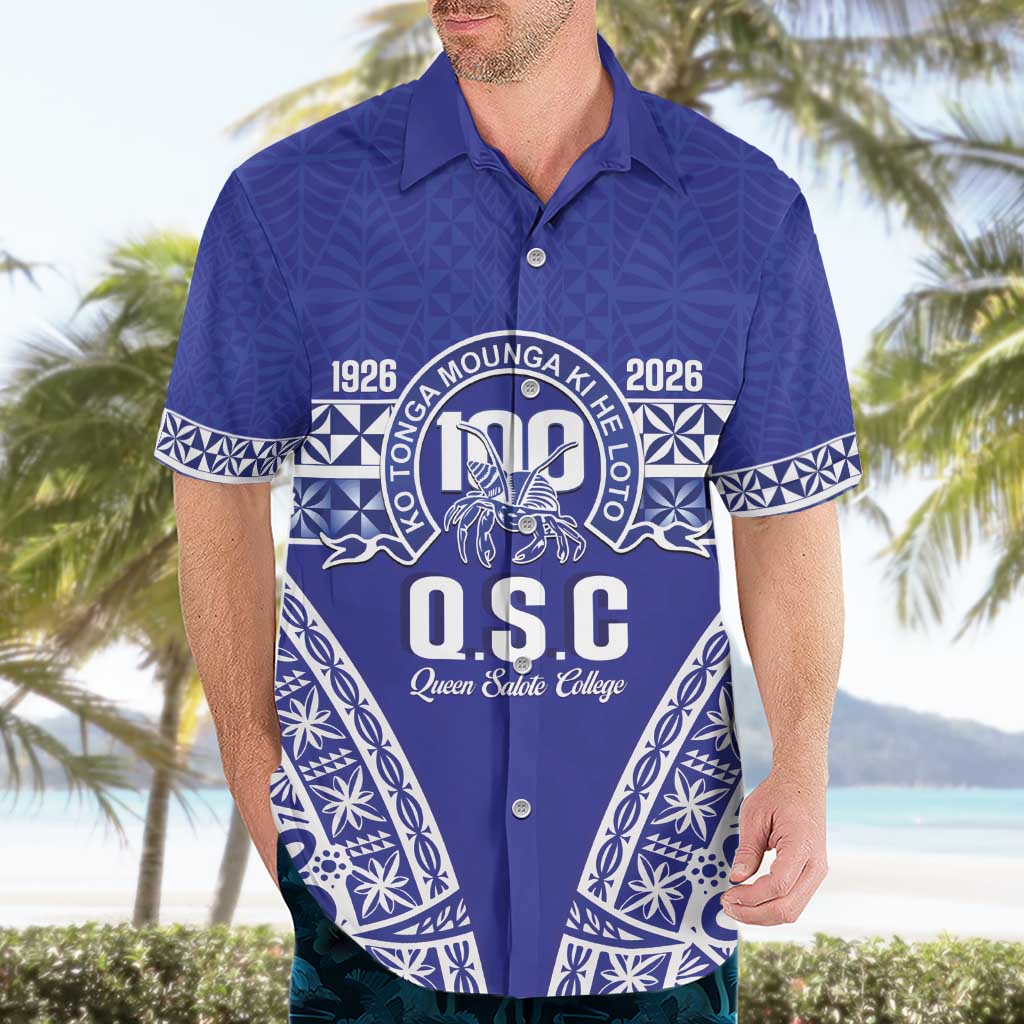Personalised Queen Salote College Hawaiian Shirt Kolisi Fefine 100th Anniversary Kupesi Blue LT14 - Polynesian Pride