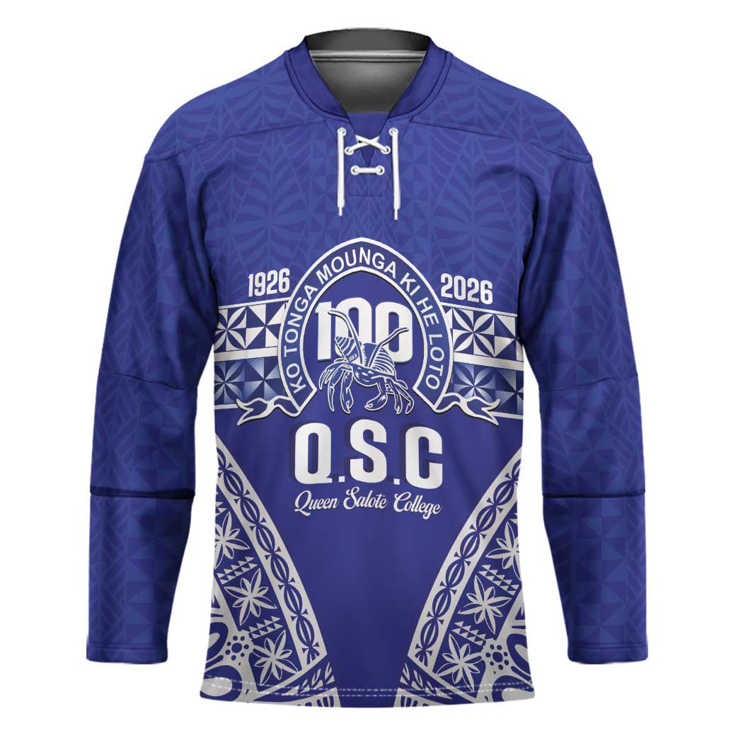 Personalised Queen Salote College Hockey Jersey Kolisi Fefine 100th Anniversary Kupesi Blue LT14 Unisex Blue - Polynesian Pride