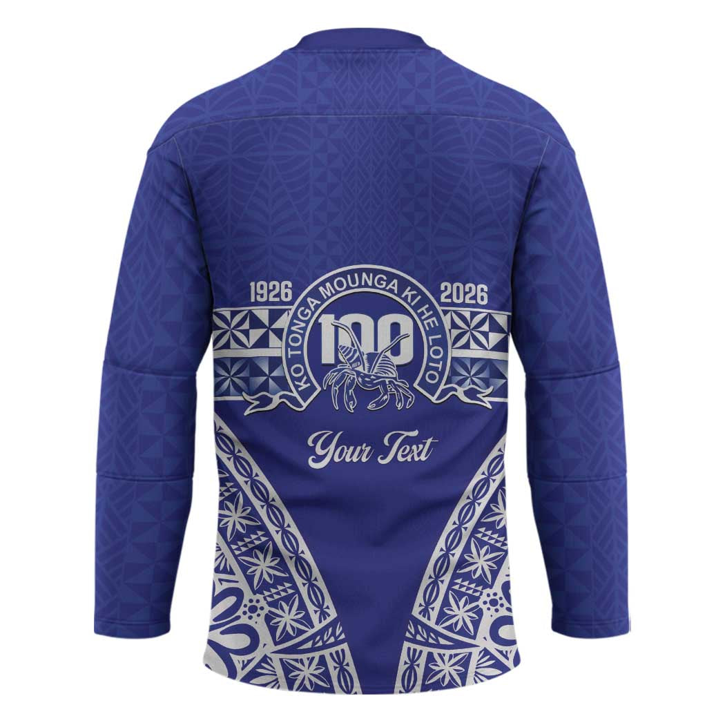 Personalised Queen Salote College Hockey Jersey Kolisi Fefine 100th Anniversary Kupesi Blue LT14 - Polynesian Pride