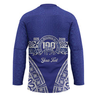 Personalised Queen Salote College Hockey Jersey Kolisi Fefine 100th Anniversary Kupesi Blue LT14 - Polynesian Pride