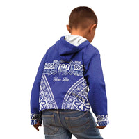 Personalised Queen Salote College Kid Hoodie Kolisi Fefine 100th Anniversary Kupesi Blue LT14 - Polynesian Pride