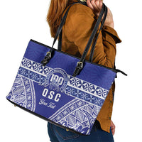 Personalised Queen Salote College Leather Tote Bag Kolisi Fefine 100th Anniversary Kupesi Blue LT14 - Polynesian Pride