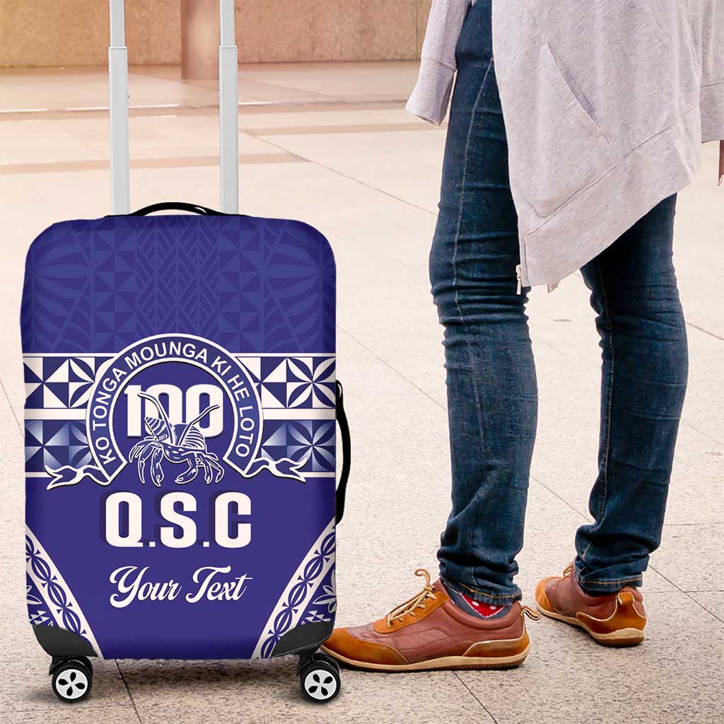 Personalised Queen Salote College Luggage Cover Kolisi Fefine 100th Anniversary Kupesi Blue LT14 Blue - Polynesian Pride