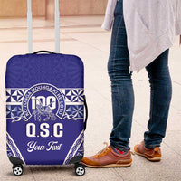 Personalised Queen Salote College Luggage Cover Kolisi Fefine 100th Anniversary Kupesi Blue LT14 Blue - Polynesian Pride