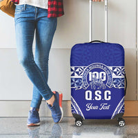 Personalised Queen Salote College Luggage Cover Kolisi Fefine 100th Anniversary Kupesi Blue LT14 - Polynesian Pride