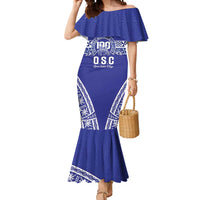 Personalised Queen Salote College Mermaid Dress Kolisi Fefine 100th Anniversary Kupesi Blue LT14 Women Blue - Polynesian Pride