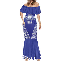 Personalised Queen Salote College Mermaid Dress Kolisi Fefine 100th Anniversary Kupesi Blue LT14 - Polynesian Pride