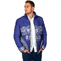 Personalised Queen Salote College Padded Jacket Kolisi Fefine 100th Anniversary Kupesi Blue LT14 - Polynesian Pride