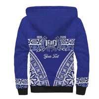 Personalised Queen Salote College Sherpa Hoodie Kolisi Fefine 100th Anniversary Kupesi Blue LT14 - Polynesian Pride