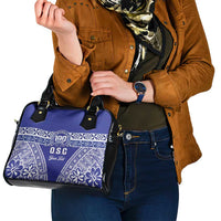 Personalised Queen Salote College Shoulder Handbag Kolisi Fefine 100th Anniversary Kupesi Blue - Polynesian Pride