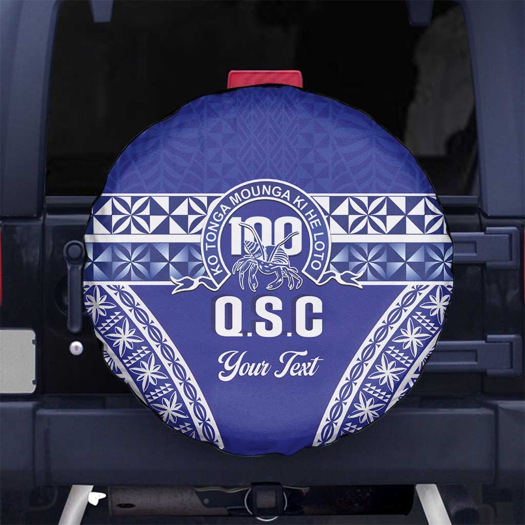 Personalised Queen Salote College Spare Tire Cover Kolisi Fefine 100th Anniversary Kupesi Blue LT14 No hole Blue - Polynesian Pride