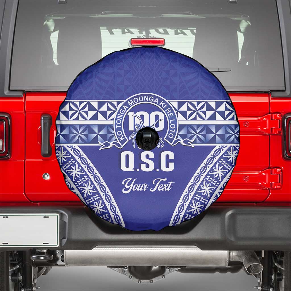 Personalised Queen Salote College Spare Tire Cover Kolisi Fefine 100th Anniversary Kupesi Blue LT14 - Polynesian Pride