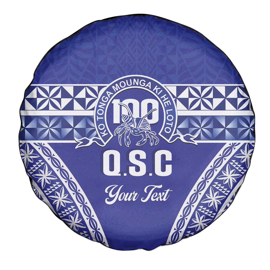Personalised Queen Salote College Spare Tire Cover Kolisi Fefine 100th Anniversary Kupesi Blue LT14 - Polynesian Pride