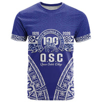 Personalised Queen Salote College T Shirt Kolisi Fefine 100th Anniversary Kupesi Blue LT14 Blue - Polynesian Pride