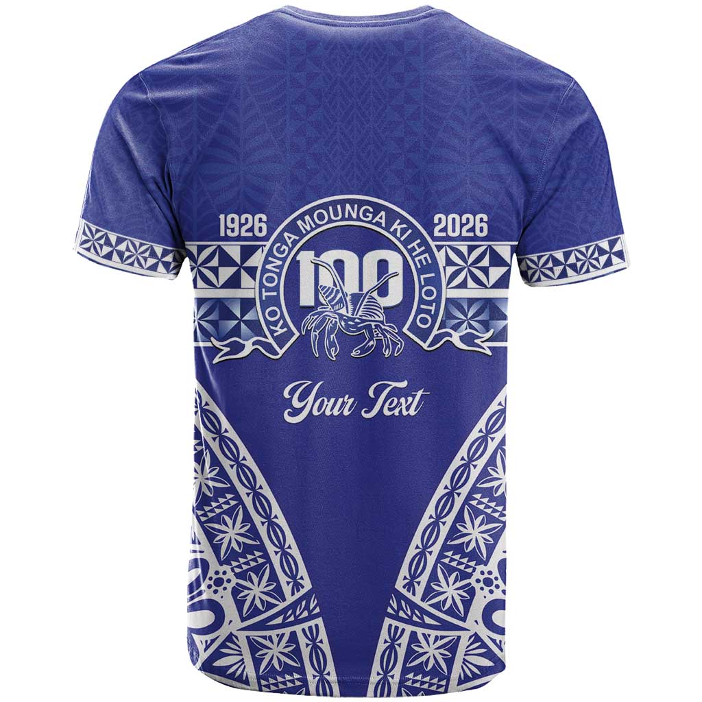 Personalised Queen Salote College T Shirt Kolisi Fefine 100th Anniversary Kupesi Blue LT14 - Polynesian Pride