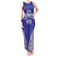 Personalised Queen Salote College Tank Maxi Dress Kolisi Fefine 100th Anniversary Kupesi Blue LT14 Women Blue - Polynesian Pride