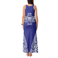 Personalised Queen Salote College Tank Maxi Dress Kolisi Fefine 100th Anniversary Kupesi Blue LT14 - Polynesian Pride