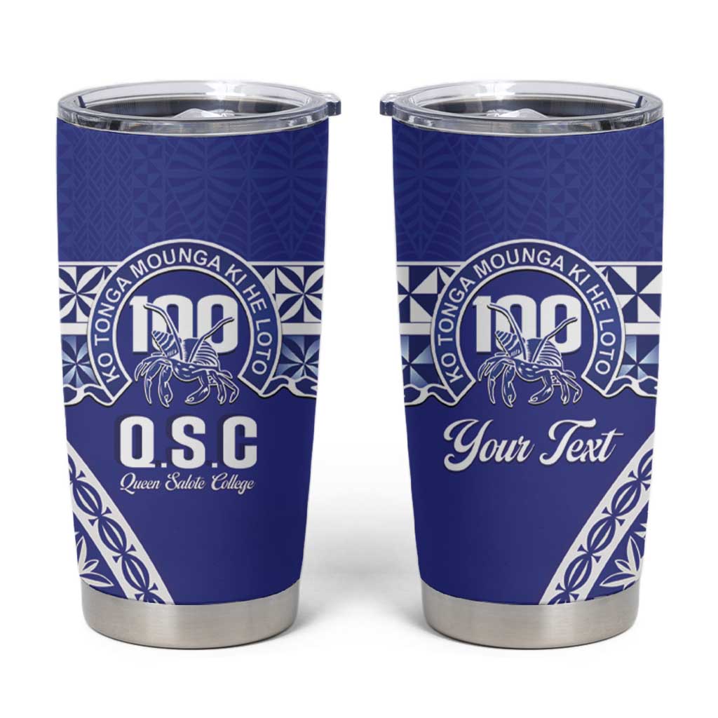 Personalised Queen Salote College Tumbler Cup Kolisi Fefine 100th Anniversary Kupesi Blue LT14 Blue - Polynesian Pride