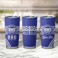 Personalised Queen Salote College Tumbler Cup Kolisi Fefine 100th Anniversary Kupesi Blue LT14 - Polynesian Pride