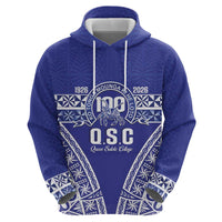 Personalised Queen Salote College Zip Hoodie Kolisi Fefine 100th Anniversary Kupesi Blue LT14 - Polynesian Pride