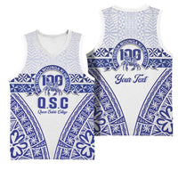 Personalised Queen Salote College Basketball Jersey Kolisi Fefine 100th Anniversary Kupesi White LT14 - Polynesian Pride
