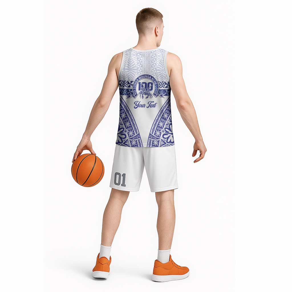 Personalised Queen Salote College Basketball Jersey Kolisi Fefine 100th Anniversary Kupesi White LT14 - Polynesian Pride