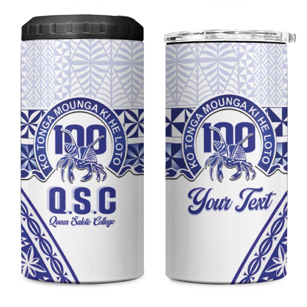 Personalised Queen Salote College 4 in 1 Can Cooler Tumbler Kolisi Fefine 100th Anniversary Kupesi White LT14 One Size: 16 oz White - Polynesian Pride