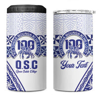 Personalised Queen Salote College 4 in 1 Can Cooler Tumbler Kolisi Fefine 100th Anniversary Kupesi White LT14 One Size: 16 oz White - Polynesian Pride