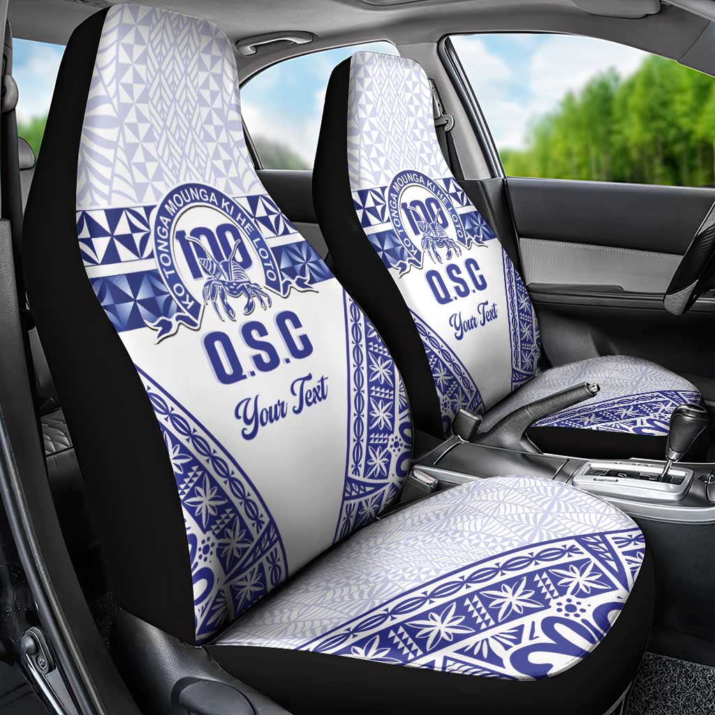 Personalised Queen Salote College Car Seat Cover Kolisi Fefine 100th Anniversary Kupesi White LT14 - Polynesian Pride