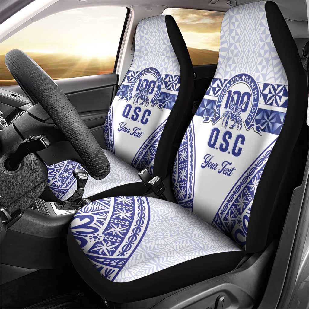 Personalised Queen Salote College Car Seat Cover Kolisi Fefine 100th Anniversary Kupesi White LT14 - Polynesian Pride