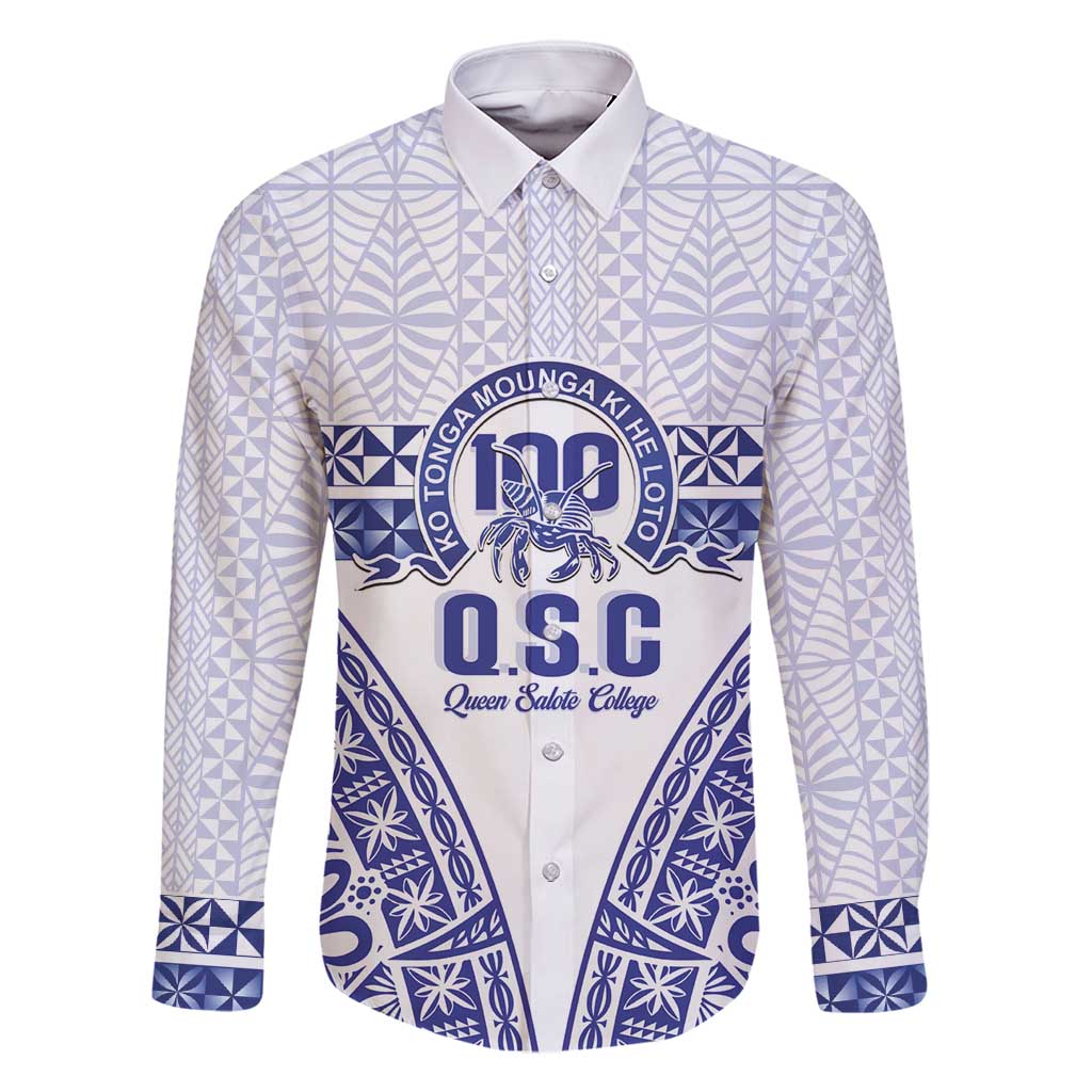 Personalised Queen Salote College Family Matching Long Sleeve Bodycon Dress and Hawaiian Shirt Kolisi Fefine 100th Anniversary Kupesi White LT14 Dad's Shirt - Long Sleeve White - Polynesian Pride