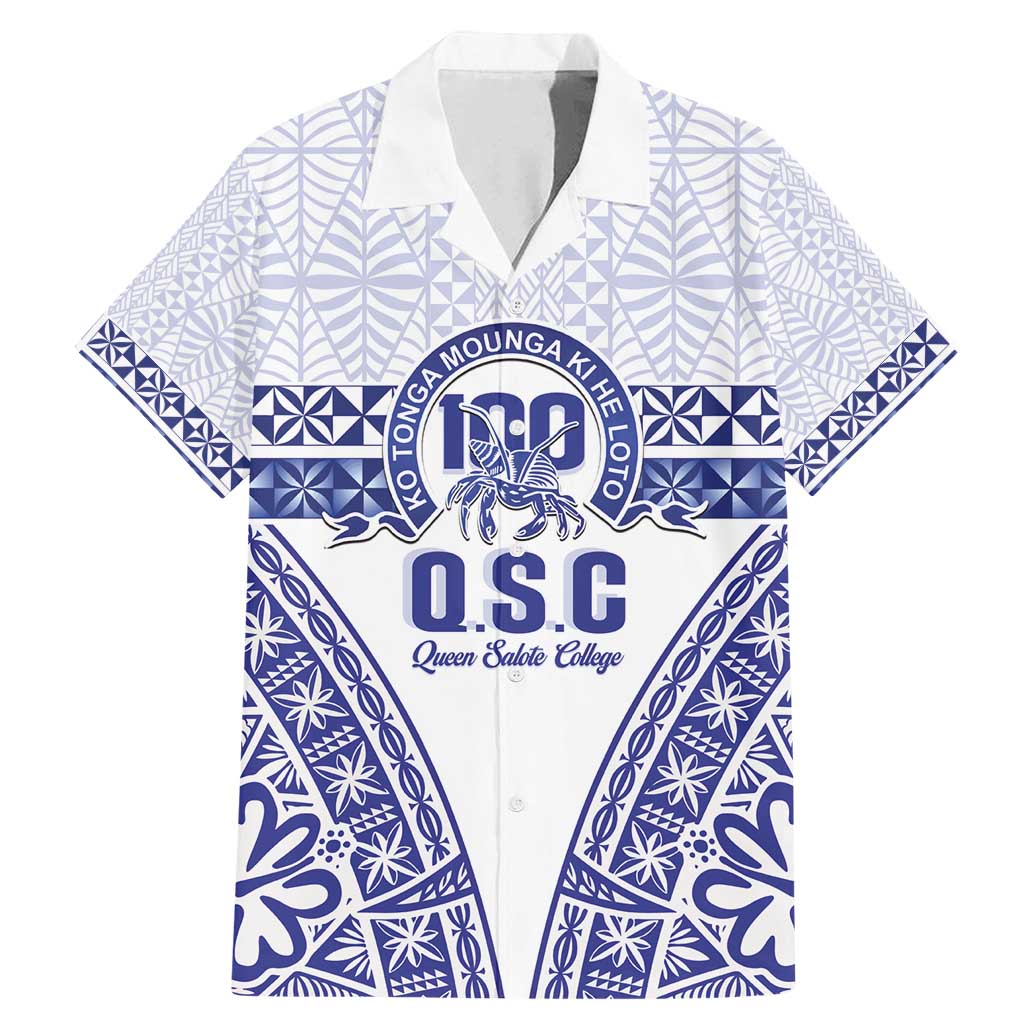 Personalised Queen Salote College Family Matching Mermaid Dress and Hawaiian Shirt Kolisi Fefine 100th Anniversary Kupesi White LT14 Dad's Shirt - Short Sleeve White - Polynesian Pride