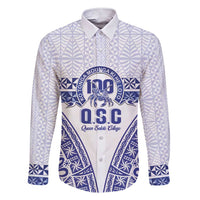 Personalised Queen Salote College Family Matching Short Sleeve Bodycon Dress and Hawaiian Shirt Kolisi Fefine 100th Anniversary Kupesi White LT14 Dad's Shirt - Long Sleeve White - Polynesian Pride