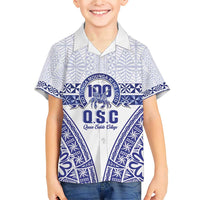 Personalised Queen Salote College Family Matching Short Sleeve Bodycon Dress and Hawaiian Shirt Kolisi Fefine 100th Anniversary Kupesi White LT14 Son's Shirt White - Polynesian Pride