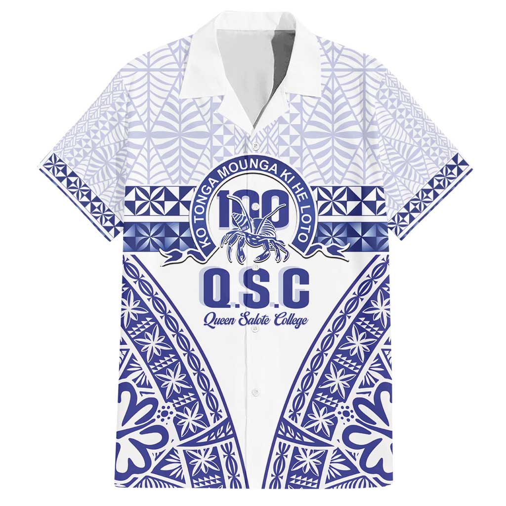 Personalised Queen Salote College Hawaiian Shirt Kolisi Fefine 100th Anniversary Kupesi White LT14 White - Polynesian Pride