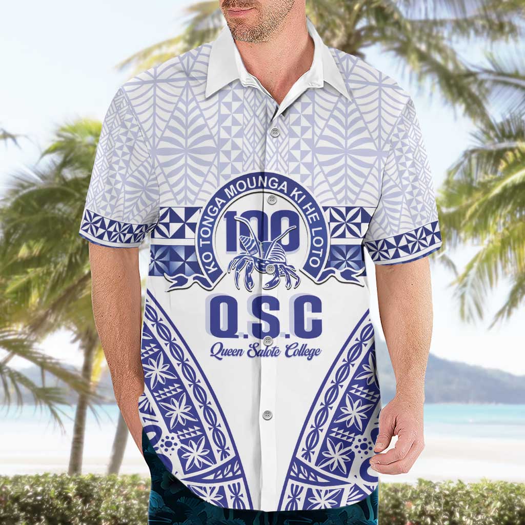Personalised Queen Salote College Hawaiian Shirt Kolisi Fefine 100th Anniversary Kupesi White LT14 - Polynesian Pride