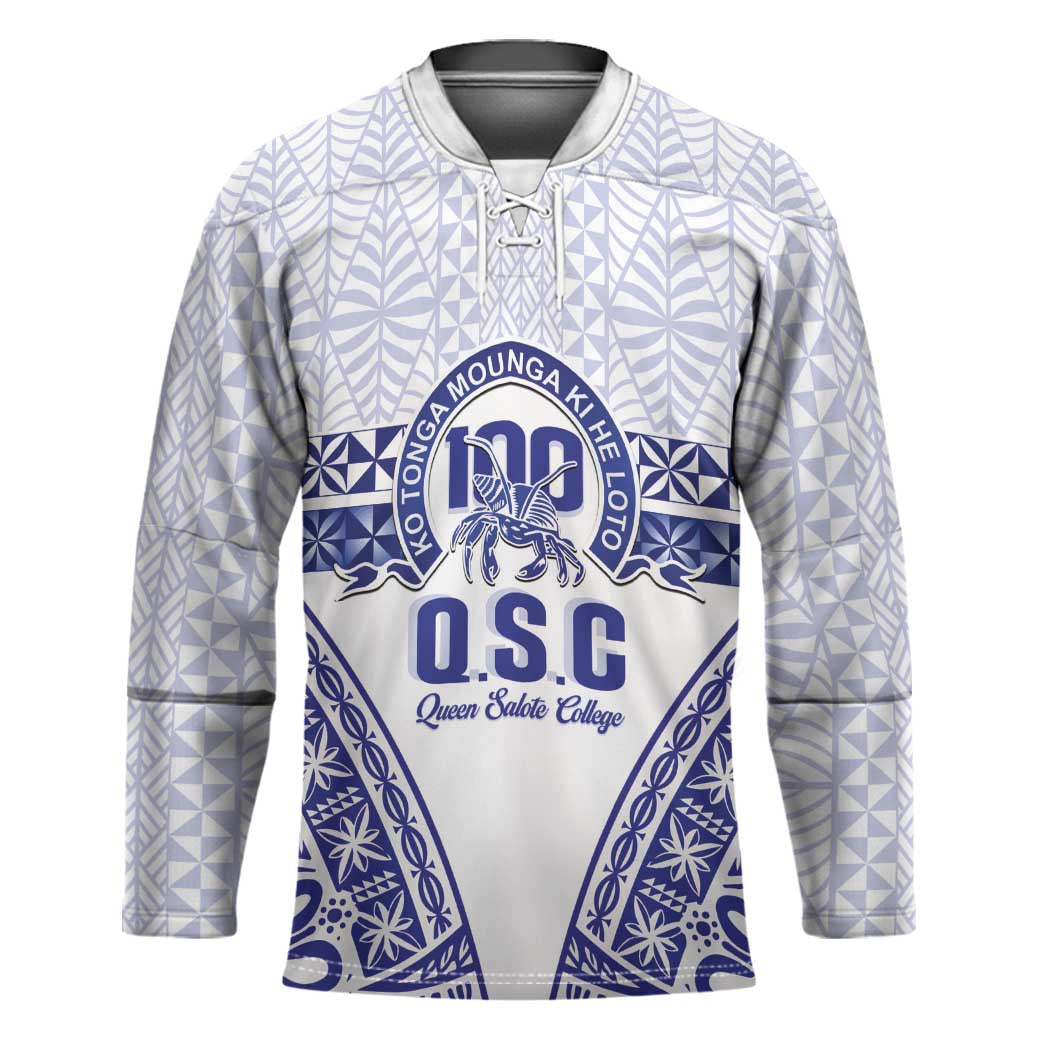 Personalised Queen Salote College Hockey Jersey Kolisi Fefine 100th Anniversary Kupesi White LT14 Unisex White - Polynesian Pride