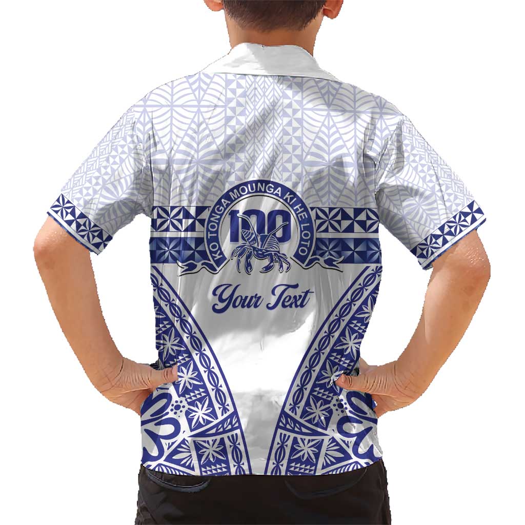 Personalised Queen Salote College Kid Hawaiian Shirt Kolisi Fefine 100th Anniversary Kupesi White LT14 - Polynesian Pride