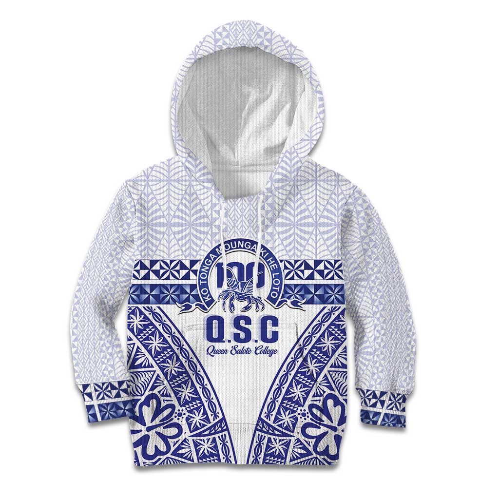 Personalised Queen Salote College Kid Hoodie Kolisi Fefine 100th Anniversary Kupesi White LT14 Hoodie White - Polynesian Pride