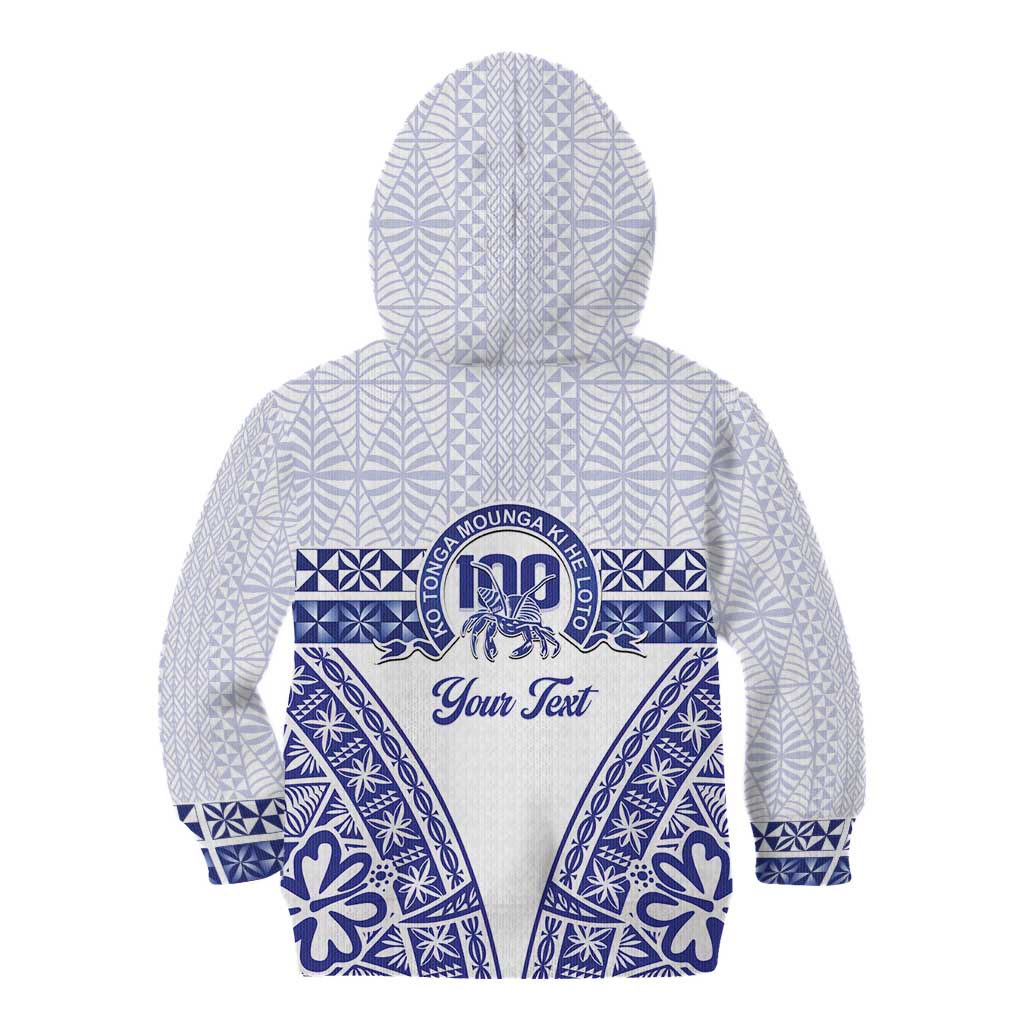 Personalised Queen Salote College Kid Hoodie Kolisi Fefine 100th Anniversary Kupesi White LT14 - Polynesian Pride