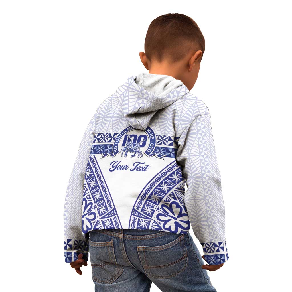 Personalised Queen Salote College Kid Hoodie Kolisi Fefine 100th Anniversary Kupesi White LT14 - Polynesian Pride