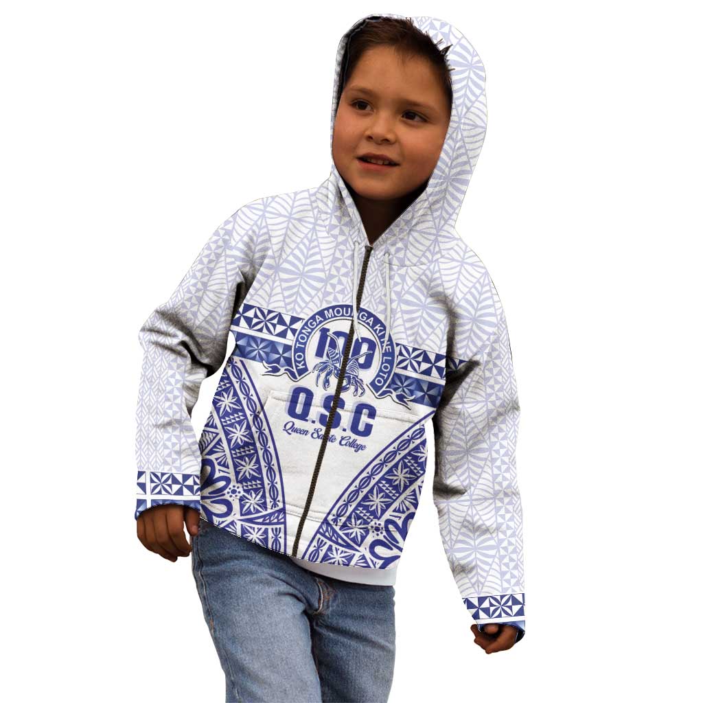 Personalised Queen Salote College Kid Hoodie Kolisi Fefine 100th Anniversary Kupesi White LT14 - Polynesian Pride