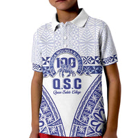 Personalised Queen Salote College Kid Polo Shirt Kolisi Fefine 100th Anniversary Kupesi White LT14 Kid White - Polynesian Pride