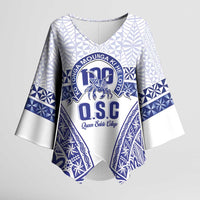 Personalised Queen Salote College Kimono Sleeve Blouse Kolisi Fefine 100th Anniversary Kupesi White LT14 Female White - Polynesian Pride