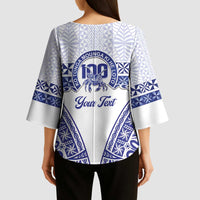 Personalised Queen Salote College Kimono Sleeve Blouse Kolisi Fefine 100th Anniversary Kupesi White LT14 - Polynesian Pride