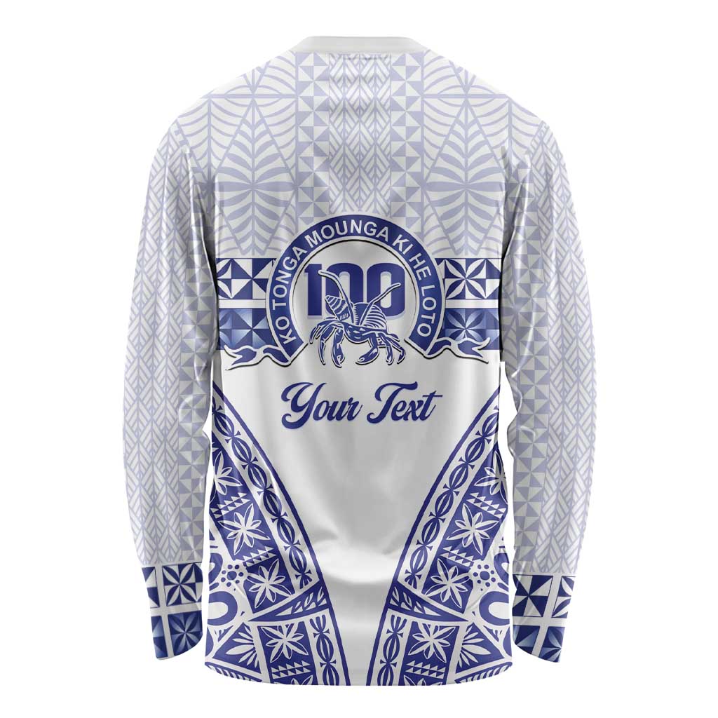 Personalised Queen Salote College Long Sleeve Shirt Kolisi Fefine 100th Anniversary Kupesi White LT14 - Polynesian Pride