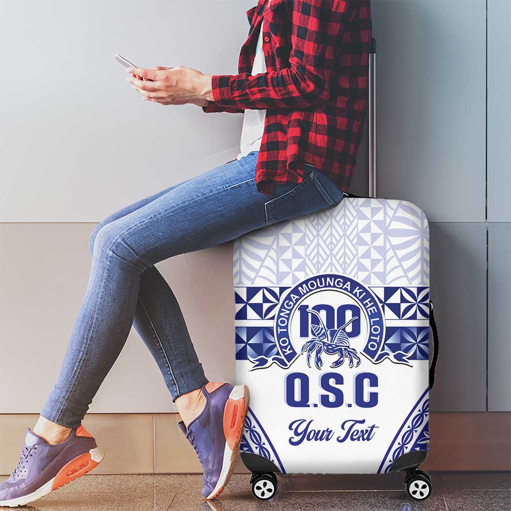Personalised Queen Salote College Luggage Cover Kolisi Fefine 100th Anniversary Kupesi White LT14 - Polynesian Pride