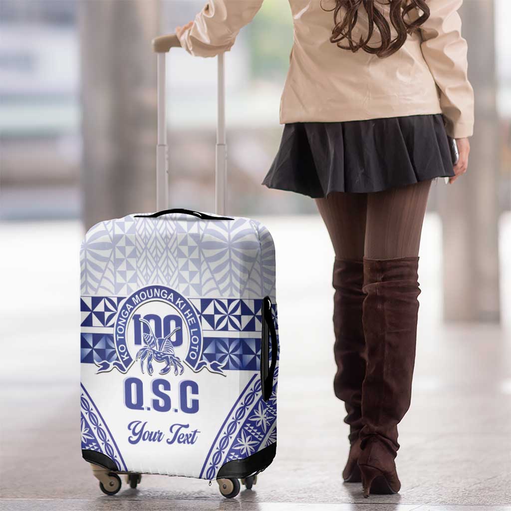 Personalised Queen Salote College Luggage Cover Kolisi Fefine 100th Anniversary Kupesi White LT14 - Polynesian Pride