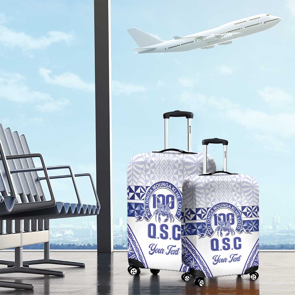 Personalised Queen Salote College Luggage Cover Kolisi Fefine 100th Anniversary Kupesi White LT14 - Polynesian Pride