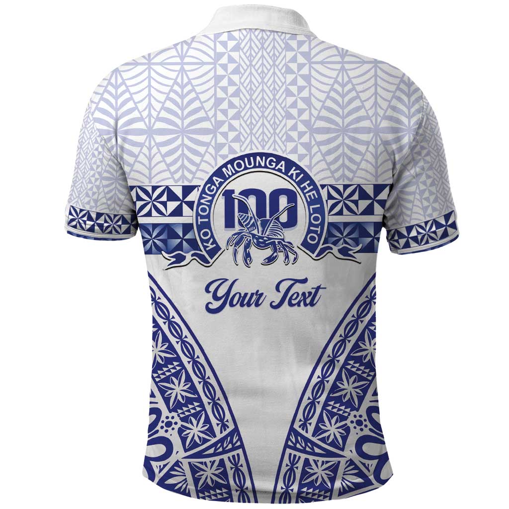 Personalised Queen Salote College Polo Shirt Kolisi Fefine 100th Anniversary Kupesi White LT14 - Polynesian Pride